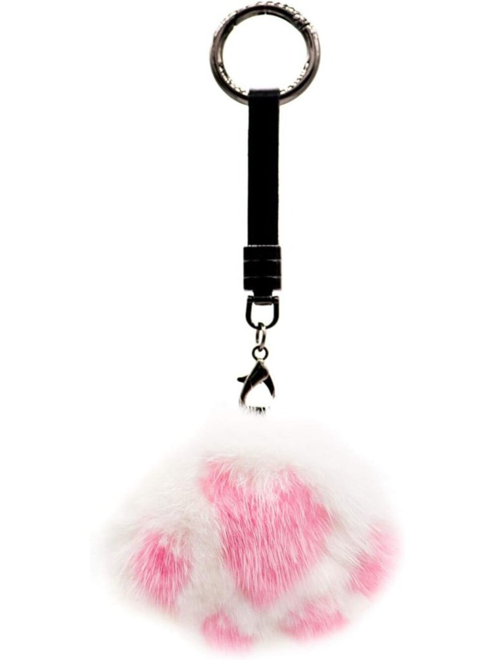 Fluffy Mink Cat Paw Fur Keychain - Cute Bag Charm, Pink Fluff Ball Gift